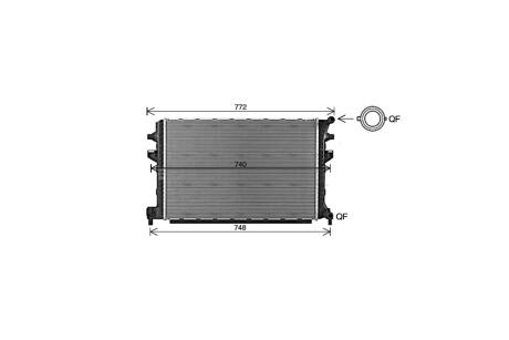 Радіатор охолодження двигуна VW Golf VII 1,0i 1,2i 1,4i 1,5i 1,6d 2,0d AVA AVA COOLING VNA2383