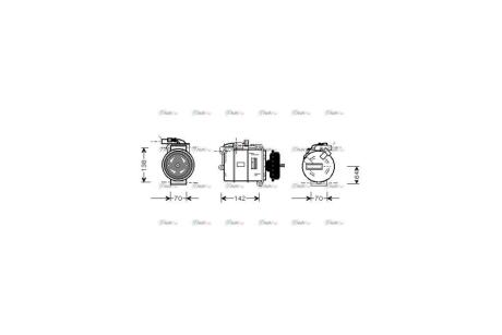 Компрессор кондиціонера VW Multivan 2,5TDI 03>10, Touareg 2,5TDI 5,0TDI 02>10, Phaeton 5,0TDI 02> AVA AVA COOLING VNAK087