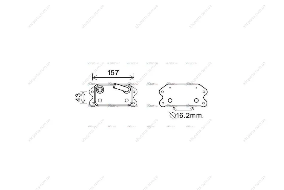 Радіатор масляний Ford Kuga (08-)/Volvo S60 (10-), S80 (07-), XC70 (08-) 2.0i, 2.5i (VO3169) AVA AVA COOLING 'VO3169 (фото 1)