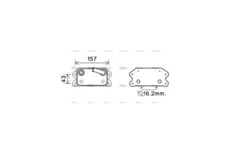 Радіатор масляний Ford Kuga (08-)/Volvo S60 (10-), S80 (07-), XC70 (08-) 2.0i, 2.5i (VO3169) AVA AVA COOLING 'VO3169