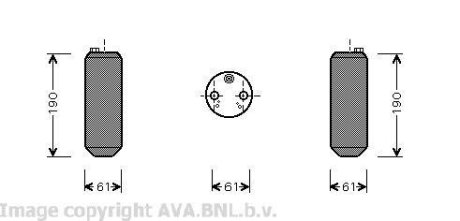 Осушувач кондиціонера Volvo S60, S80, V70, XC70, XC90 (99-) AVA AVA COOLING 'VOD108