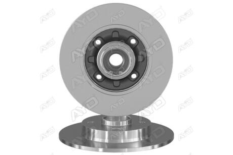 Диск тормозной задний с подшипником (D=249mm) PEUGEOT 207, 301, 307, CITROEN DS3 (SA) (-16), OPEL CROSSLAND (17-) AYD 10-50474B