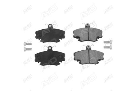 Колодки гальмівні передні (с болтами) Renault (LS) (04-), Stepway (07-), Clio II (BB0/1/2, CB0/1/2) (98-) PREMIUM AYD '1160008A
