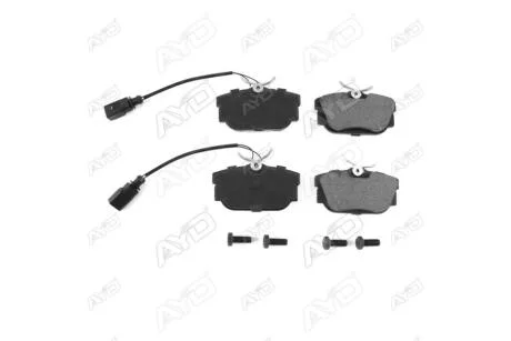 Колодки тормозные задние (с болтами, датчиком - 2шт) Ford Galaxy (-06), VW T-4 (-10) PREMIUM (1160029A) AYD '1160029A