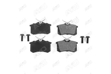 Колодки гальмівні задні (з болтами) Audi A4 B6, A6 C5, Citroen C2, C3, C4, Skoda Fabia (-08), VW Passat B3, B4, B6 PREMIUM (1160100D) AYD '1160100D
