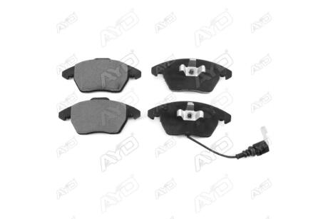 Колодки гальмівні передні (з датчиком - 1шт) SKODA OCTAVIA II (04-), SUPERB II (08-), VW PASSAT B6, B7 (-16) PREMIUM AYD 11-60129A