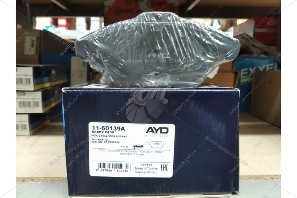 Колодки гальмівні передн CITROEN C5 (RW) (08-), PEUGEOT 407 (6D) (08-), 508 (10-), AYD 11-60139A (фото 1)