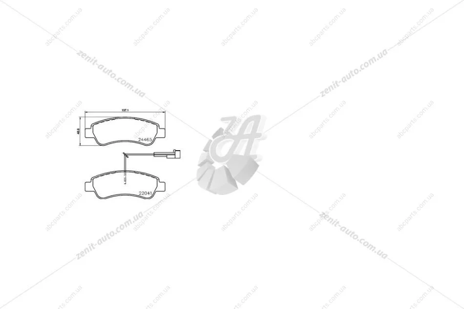 Колодки гальмівні задн (з датчиком зносу, 2од.) PEUGEOT BOXER, FIAT DUCATO (250, 290) (06-), CITROEN JUMPER (06-) AYD 11-60144BB (фото 1)