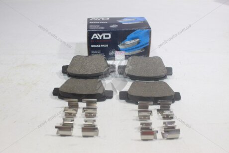 Колодки тормозные задние (с прижимными элементами) Toyota Avensis (-08), Corolla (04-) PREMIUM AYD '1160179B