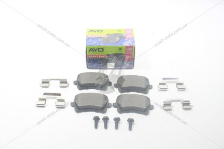 Колодки тормозные задние (с болтами, прижимными элементами) Audi Q3 (11-), VW Passat B6 (05-) PREMIUM AYD '1160454C