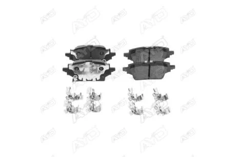 Колодки гальмівні задні (з прижимними елементамии) Toyota Corolla (18-), Yaris (20-) PREMIUM (1160583A) AYD '1160583A