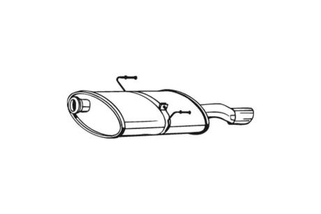 Глушитель, алюм. cталь, задн. часть PEUGEOT 406 1.8i -16V (04/03-04) SED BOSAL 190-911