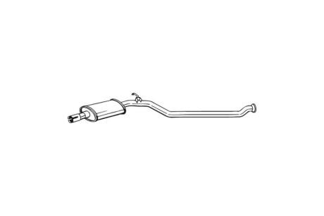 Глушник, алюм. сталь, середн. частина PEUGEOT 206 2.0i GT -16V (99-01) (repair) BOSAL 284-619