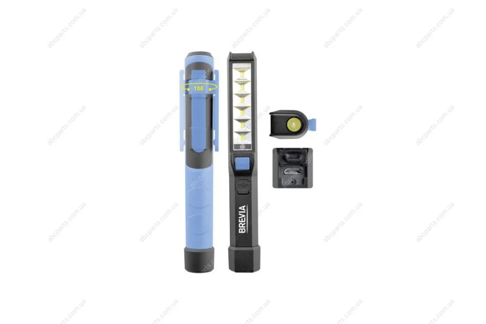 Фонарик инспекционный LED Pen Light 6SMD+1W LED, 150lm, 900mAh, microUSB, блистер Brevia BREVIA 11210 (фото 1)