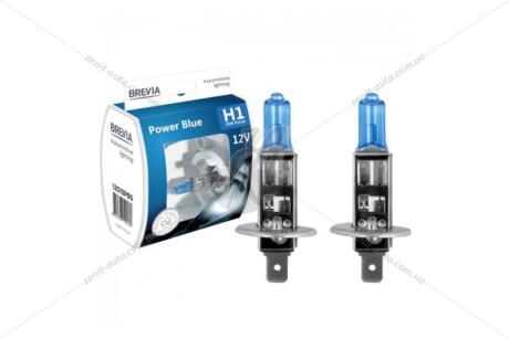 Лампа галогенная H1 12V 55W P14,5s Power Blue 4200K EXTRA LIGHT (к-т 2шт) BREVIA 12010PBS
