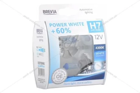Лампа галогенна H7 12V 55W PX26d +60% 4300K EXTRA LIGHT (к-т 2шт) Brevia BREVIA 12070PWS