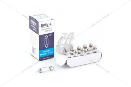 Лампа накаливания 12V C5W T11x37 SV8.5 (освещение салона,номерного знака) (кратно 10) Brevia BREVIA 12314C