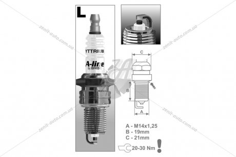 Свеча зажигания (L17YCY) BRISK A-LINE 8