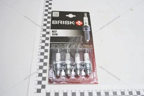 Свіча запалювання (зазор 0,7мм) б/резистора (ключ 21) (кратно 4) CLASSIC BRISK N17