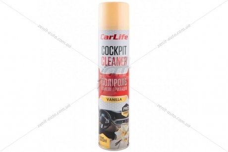 Полироль панели приборов Cockpit Cleaner 320мл ваниль CarLife CF321