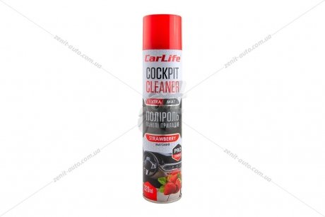 Полироль панели приборов Cockpit Cleaner 320мл EXTRA MAT клубника CarLife CF343