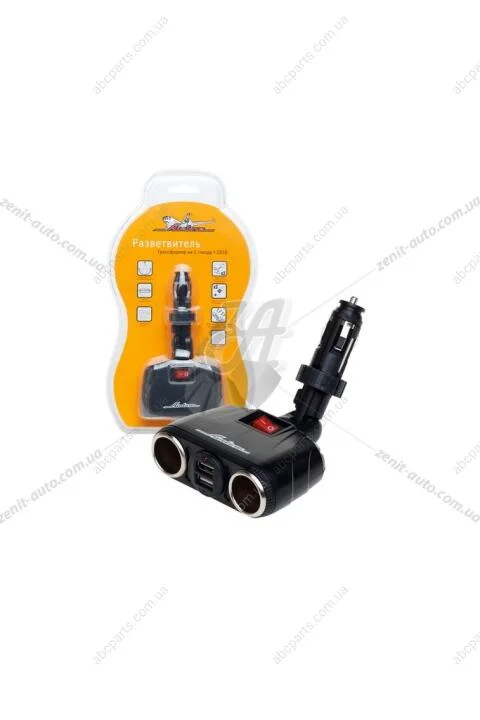 Прикурювач трійник + USB CARLIFE CarLife CS301 (фото 1)