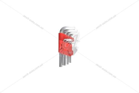 Набір ключів Г-подібних шестигранних (к-т 9шт 1,5-10 мм) CR-V короткі матові CarLife WR2114