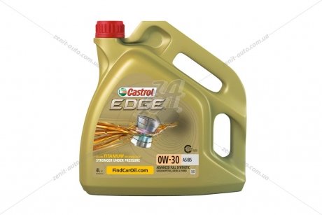 Масло ДВС 0W-30 EDGE ACEA A5/B5, 4л, синтетика CASTROL 15F6A5