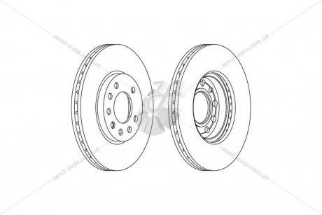 Диск тормозной передний (кратно 2) Opel Astra H (A04) (04-14), Meriva A Mpv (X03) (03-10) CHAMPION 562070CH