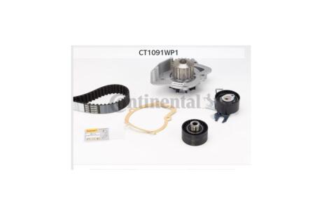 Комплект ременя ГРМ з помпою PSA Expert 2,0 HDI 07>, Ford Kuga 2,0 TDCI 08>05/10 Contitech CT1091WP1