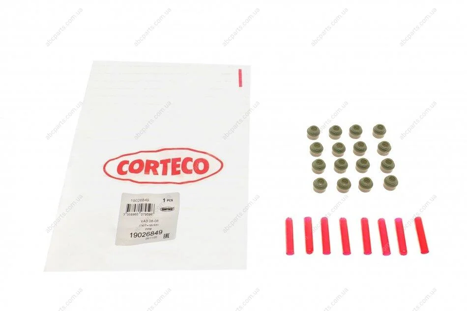Сальник Лачетти 1,8-2,0/Нубира/Эванда/Такума клапанов (к-т 16шт) Corteco CORTECO 19026849 (фото 1)