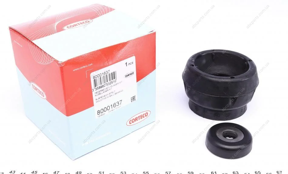 Опора амортизатора SEAT LEON (1M1) 1.8 20V T 1999 11 - 2006 06 Corteco CORTECO 80001637 (фото 1)