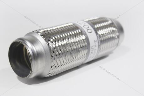 Гофра глушника (45*200) Матіз 2-х шарова (нерж. сталь, довг/фланець) EuroEx '45X2002 (фото 1)