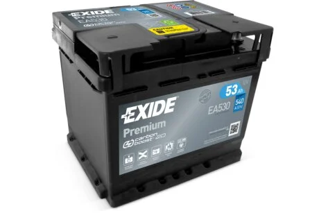 АКБ 6СТ-53 R+ (пт540) (необслуг) Premium Exide EXIDE EA530
