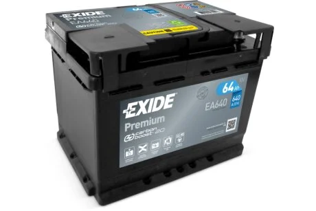 АКБ 6СТ-64 R+ (пт640) (необслуг) Premium Exide EXIDE EA640