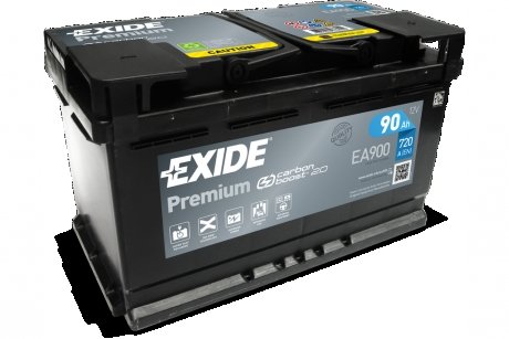 АКБ 6СТ-90 R+ (пт720) (необслуж)(315х175х190) Premium EXIDE EA900