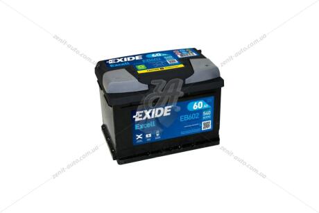 АКБ 6СТ-60 R+ (пт540) (необслуг)(низький) EXCELL EXIDE EB602