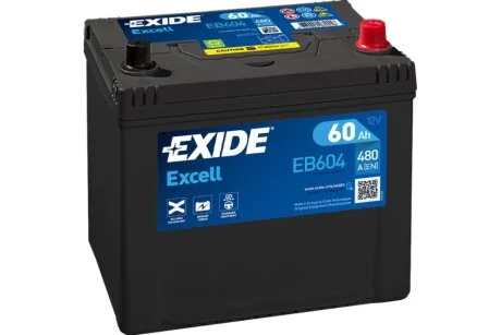 АКБ 6СТ-60 R+ (пт480) (необслуж) Asia EXCELL Exide EXIDE EB604