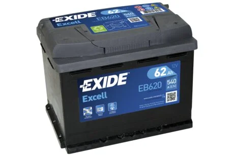 АКБ 6СТ-62 R+ (пт540) (необслуг) EXCELL Exide EXIDE EB620