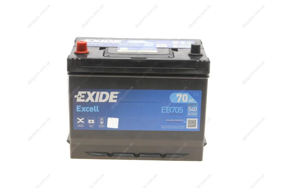 АКБ 6СТ-70 L+ (пт540) (необслуг) Asia EXCELL Exide EXIDE EB705 (фото 1)