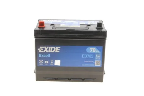 АКБ 6СТ-70 L+ (пт540) (необслуж) Asia EXCELL Exide EXIDE EB705
