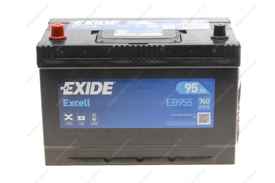 АКБ 6СТ-95 L+ (пт760) (необслуг) Asia EXCELL Exide EXIDE EB955 (фото 1)