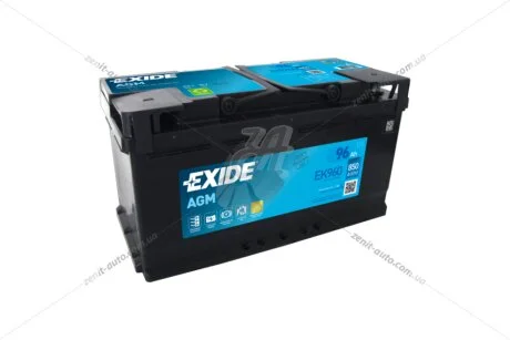 АКБ 6СТ-96 R+ (пт850) (необслуж) AGM Exide (Start/Stop) EXIDE EK960