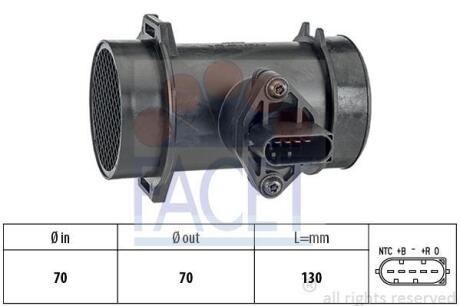 Расходомер воздуха (MAF) Mercedes-Benz C, E, Sprinter, Vito (93-)/SsangYong Korando 2.0-2.3Tdi (10.1442) FACET '101442