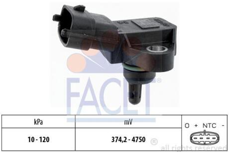 Датчик давления наддува (MAP) Hyundai Accent, Elantra, i30 (07-)/KIA Ceed, Cerato, Optima (09-) 1.4-1.6 Mpi, Gdi, CVVT (10.3180) FACET '103180