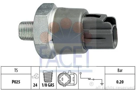 Датчик індикатора тиску оливи Toyota, Lexus (95-)/Citroen, Peugeot (05-) 1.0i (7.0114) Facet FACET '70114