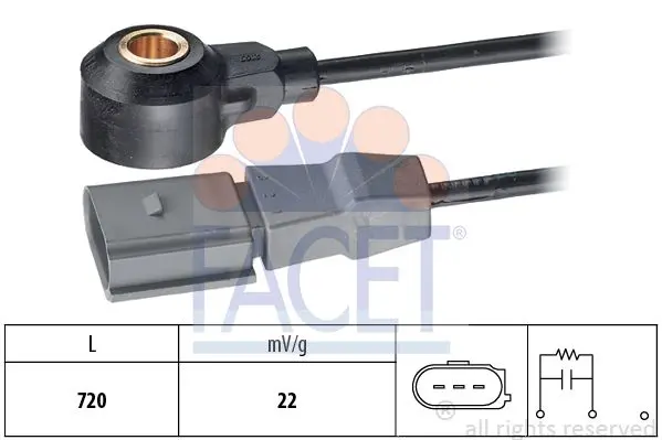 Датчик детонації VW Jetta (06-), Beetle (11-), Golf (05-), Passat (11-) 2.5i (9.3199) Facet FACET '93199 (фото 1)