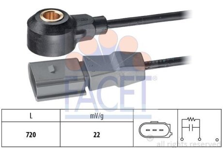 Датчик детонації VW Jetta (06-), Beetle (11-), Golf (05-), Passat (11-) 2.5i (9.3199) FACET '93199