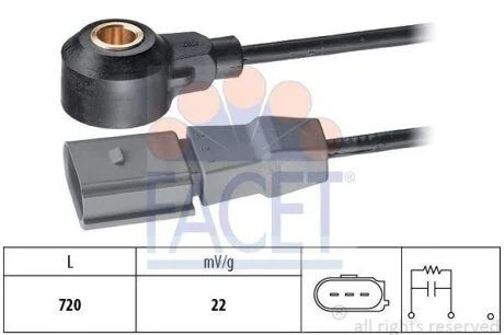Датчик детонації VW Jetta (06-), Beetle (11-), Golf (05-), Passat (11-) 2.5i (9.3199) Facet FACET '93199