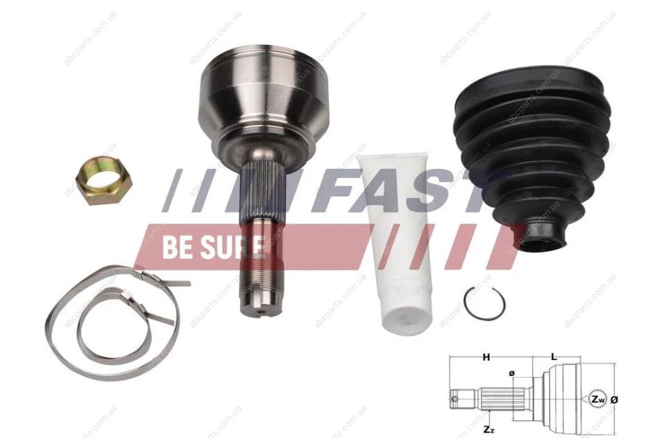 ШРУС внешний Fiat Ducato (06-) (FT25080K) Fast FAST 'FT25080K (фото 1)